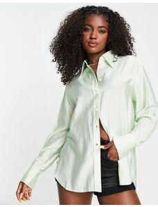 Urban Revivo - Camicia oversize con colletto vistoso verde menta