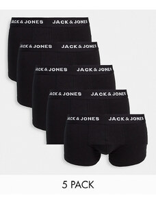 Jack & Jones - Confezione da 5 boxer aderenti neri-Nero