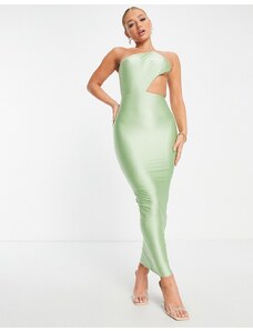 Naked Wardrobe - Vestito midi verde con cut-out laterale
