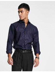 Selected Homme - Camicia slim elegante blu navy facile da stirare