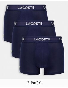 Lacoste - Essentials - Confezione da 3 boxer aderenti blu navy