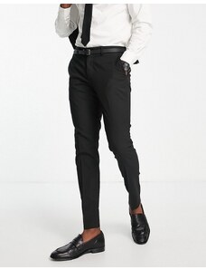 Selected Homme - Pantaloni da abito slim elasticizzati neri-Nero