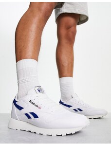 Reebok Classic - Sneakers in pelle bianche e blu-Bianco