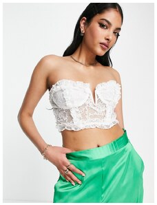 ASOS DESIGN - Going Out - Corsetto in pizzo bianco