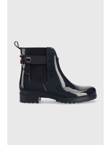 Tommy Hilfiger stivali di gomma Ankle Rainboot With Metal Detail donna