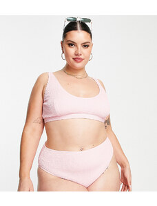 Esclusiva Peek & Beau Curve - Slip bikini a vita alta rosa stropicciati