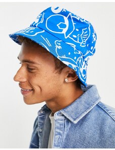 Only & Sons - Cappello da pescatore blu con stampa "Pepsi" in coordinato