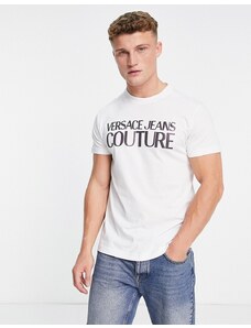 Versace Jeans Couture - T-shirt bianca con logo grande-Bianco