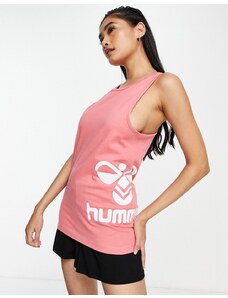 Hummel - Top senza maniche classico con logo, colore rosa deserto