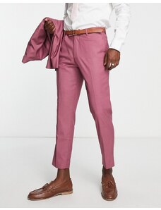 Harry Brown - Pantaloni da abito slim alla caviglia in bambù rosa