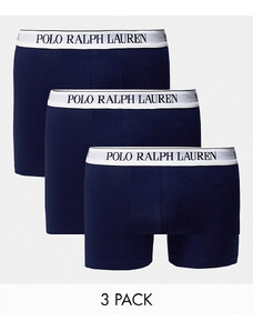 Polo Ralph Lauren - Confezione da 3 paia di boxer aderenti blu navy con elastico in vita a contrasto con logo