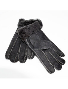 Leather Trend Gloves - Guanti Donna Grigi in vero montone Shearling