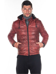 Leather Trend Berlino - Piumino Uomo Bordeaux in vera pelle