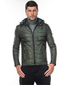 Leather Trend Berlino - Piumino Uomo Verde in vera pelle
