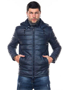 Leather Trend Berlino - Piumino Uomo Blu in vera pelle