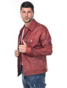 Leather Trend Roberto - Giacca Uomo Bordeaux in vera pelle