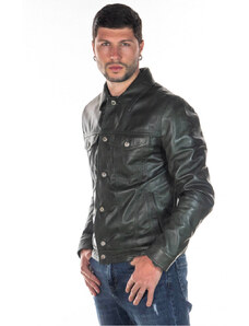 Leather Trend Roberto - Giacca Uomo Verde in vera pelle