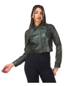 Leather Trend Camilla - Giacca Donna Verde in vera pelle