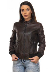Leather Trend Timberly - Bomber Donna Testa di Moro in vera pelle