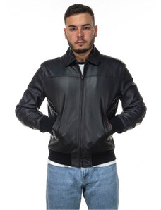 Leather Trend Fonzie - Bomber Uomo Nero in vera pelle