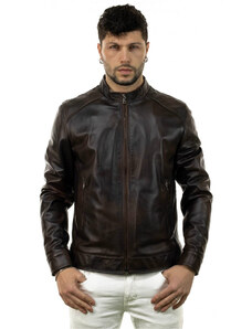 Leather Trend U08 - Giacca Uomo Testa di Moro in vera pelle nappata