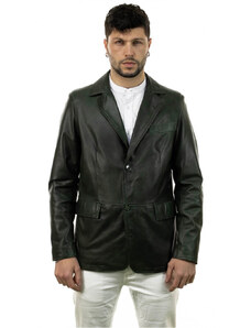 Leather Trend Classic - Giacca Uomo Verde in vera pelle
