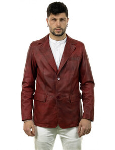 Leather Trend Classic - Giacca Uomo Bordeaux in vera pelle
