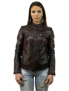 Leather Trend Vanessa - Giacca Donna Testa di Moro in vera pelle