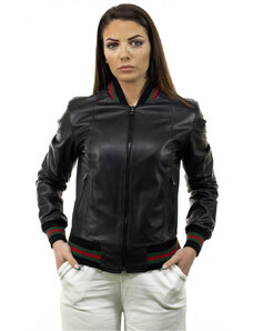 Leather Trend Malesia - Bomber Donna Nero Special Edition in vera pelle