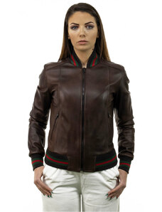 Leather Trend Malesia - Bomber Donna Testa di Moro Special Edition in vera pelle