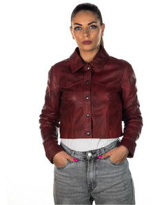 Leather Trend Camilla - Giacca Donna Bordeaux in vera pelle