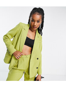 Extro & Vert Petite - Blazer oversize con tasca color oliva in coordinato-Verde