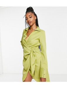 Extro & Vert Tall - Vestito corto a portafoglio color verde oliva