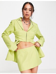 Kyo - The Brand - Minigonna a corsetto a vita bassa color lime in coordinato-Verde