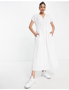 In Wear InWear - Ville - Vestito midi in cotone con corpetto con laccetti bianco