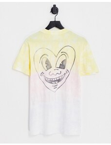 Abercrombie & Fitch - Pride Capsule - T-shirt tie-dye multicolore con stampa di cuore di Keith Haring sul retro