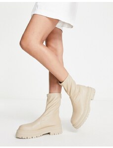 Topshop - Kasper - Stivali a calza color cammello con suola spessa-Neutro