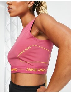 Nike Training Nike - Pro Training Seasonal - Top senza maniche rosa e arancione