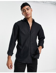 Selected Homme - Camicia elegante slim nera facile da stirare-Nero