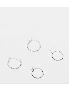 The Status Syndicate - Confezione da 2 paia di orecchini a cerchio in argento sterling