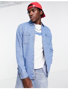 Jack & Jones - Essentials - Camicia in jeans con lavaggio vintage chiaro-Blu