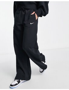 Nike - Joggers a vita alta a fondo ampio neri e color vela con logo piccolo-Nero