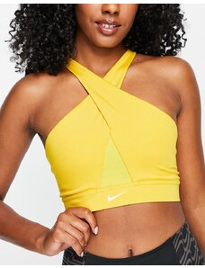 Nike Training - Icon Clash Dri-FIT - Reggiseno sportivo avvolgente a supporto leggero giallo scuro con logo