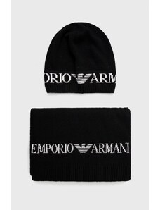 Emporio Armani cappello e sciarpa con aggiunta di lana
