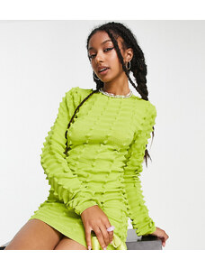 COLLUSION - Vestito a fascia in maglia testurizzata 3D verde