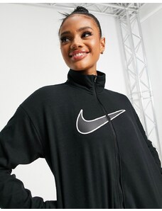Nike Running - Swoosh Run - Giacca in pile nera con logo-Nero