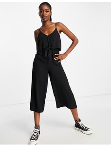 New Look - Tuta jumpsuit allacciata sul davanti nera-Nero