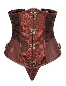 Corsetto In Pelle Steampunk Con Fibbie E Gonna In Pizzo main image 0