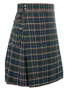 Gonna In Pelle Uomo Scozzese - Kilt Tradizionale Punk Goth Con Tasche, Nero Media - Foto 7