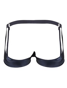 Perizoma Uomo In Ecopelle Wetlook Con O-Ring E Zip - Intimo Erotico Sexy, Jockstrap Aperto - Foto 6